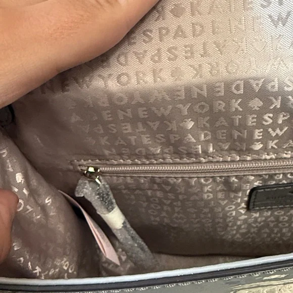 Kate Spade Glossy Gray Crocodile Leather Bag - Picture 6 of 8